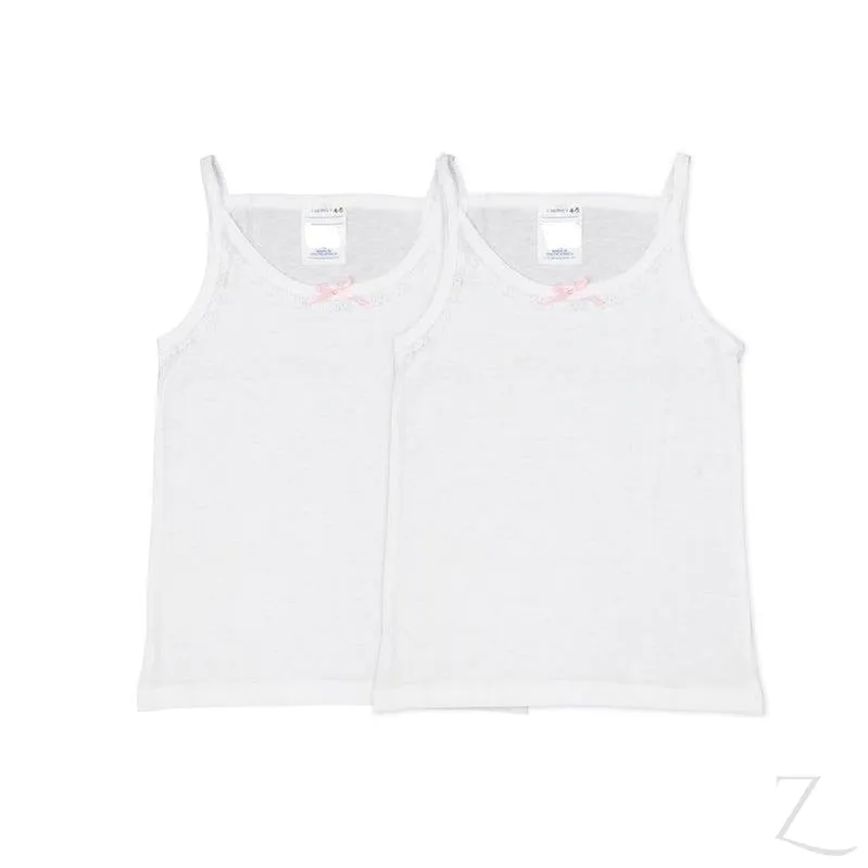 Girls Vests ( 2pk ) - White