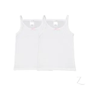 Girls Vests ( 2pk ) - White