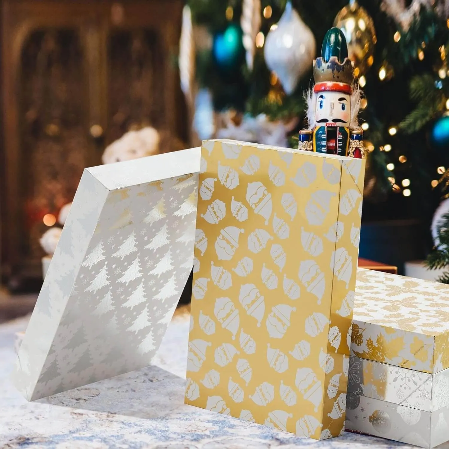 Gold & Silver Glittered Clothing Gift Boxes, Pack of 12