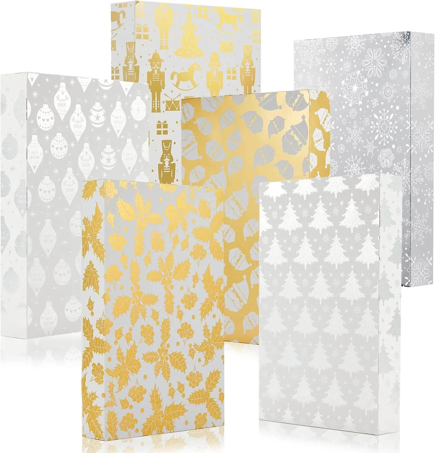 Gold & Silver Glittered Clothing Gift Boxes, Pack of 12