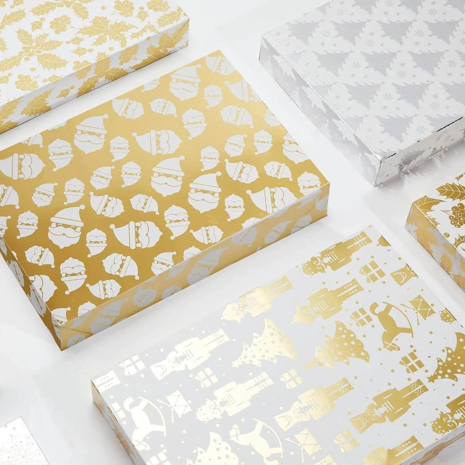 Gold & Silver Glittered Clothing Gift Boxes, Pack of 12