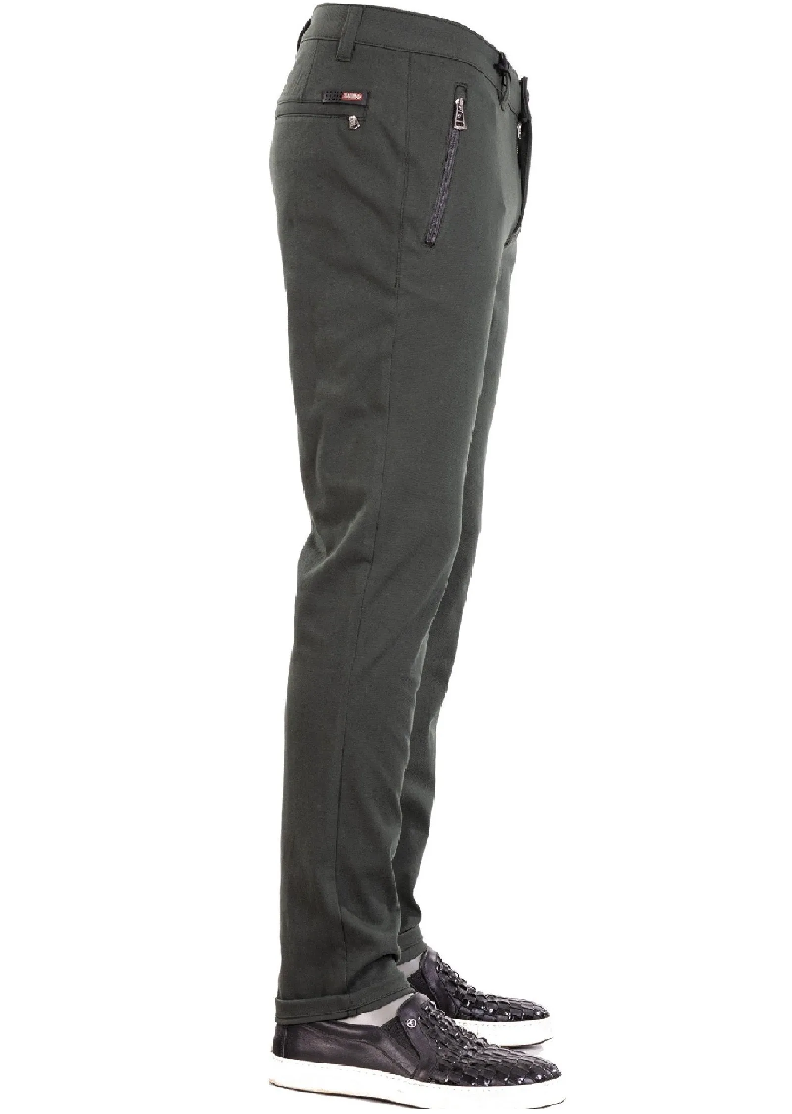Green Performance Side Zipper Pants