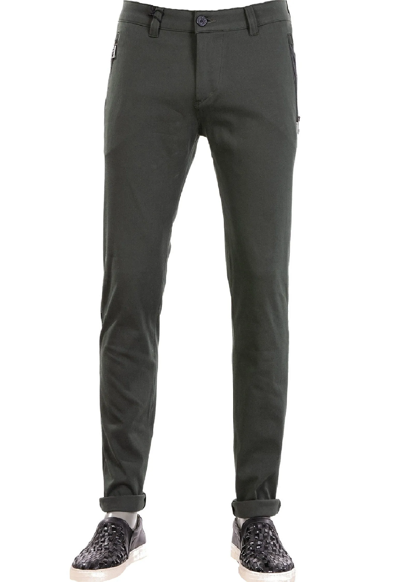Green Performance Side Zipper Pants