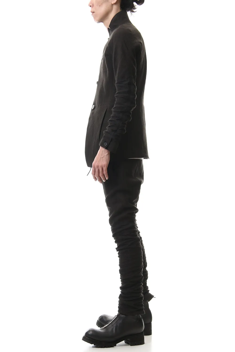 Hand Dyed Linen Drop Crotch Slim Pants