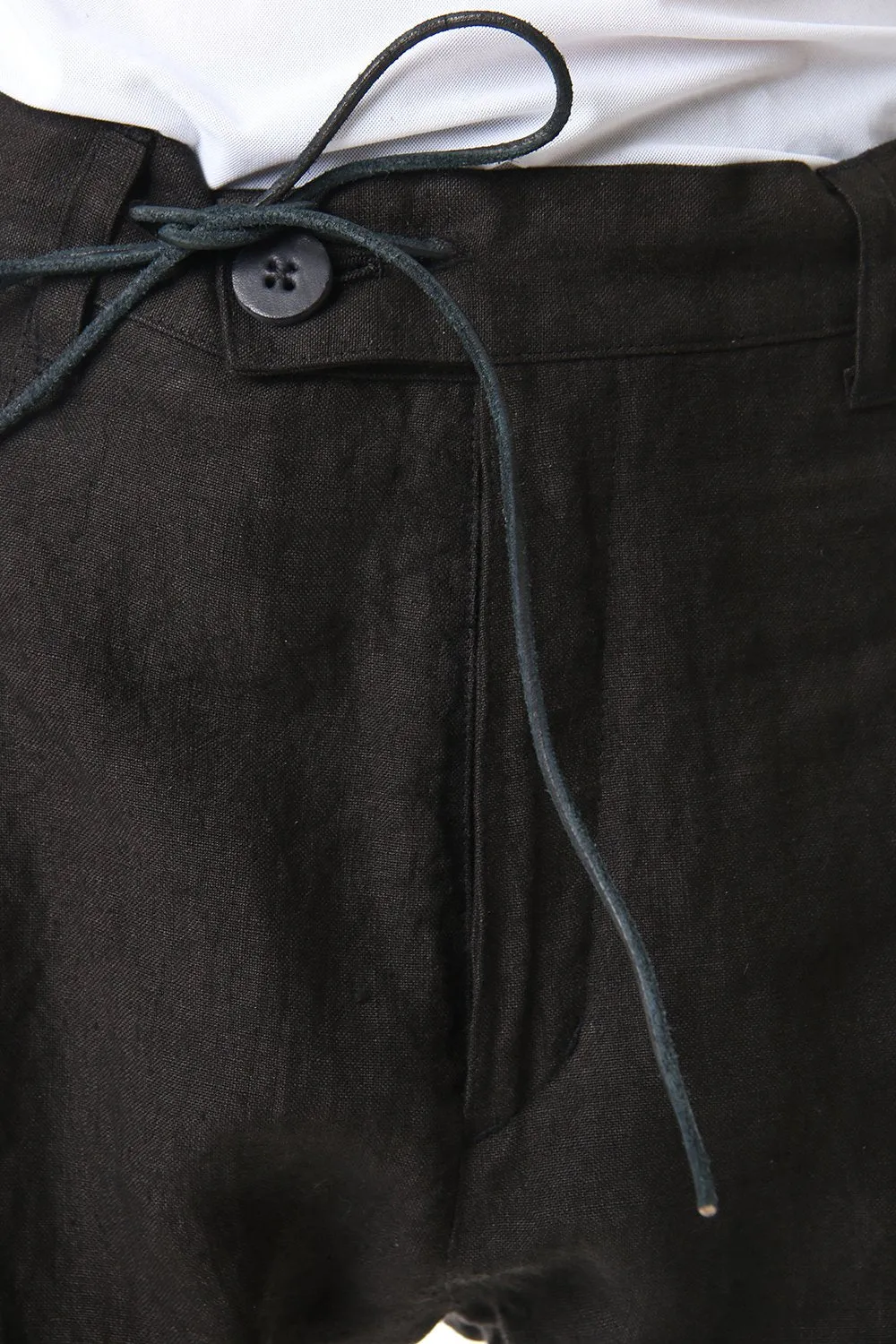 Hand Dyed Linen Drop Crotch Slim Pants