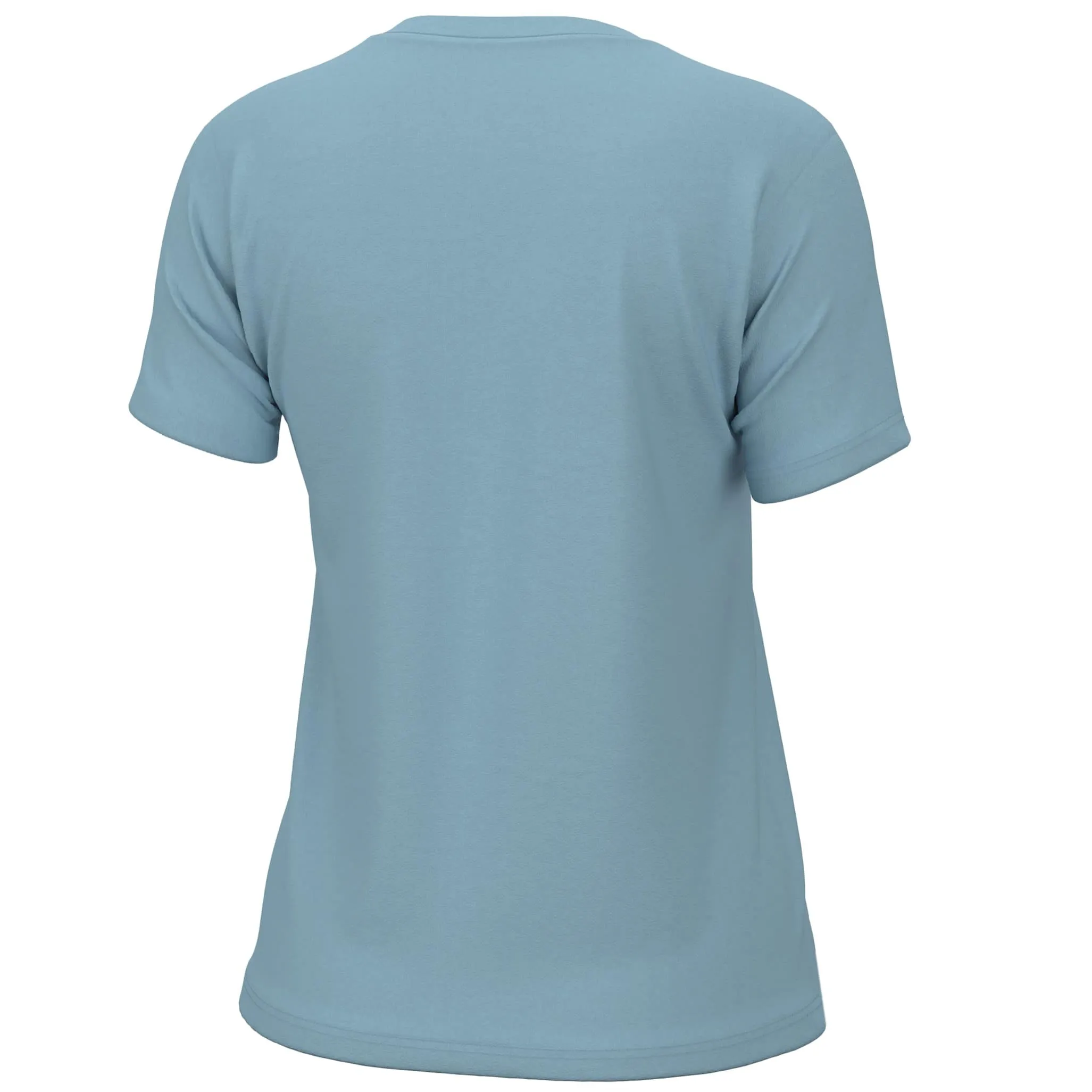 HUK Women's Logo Crew Tee Crystal Blue