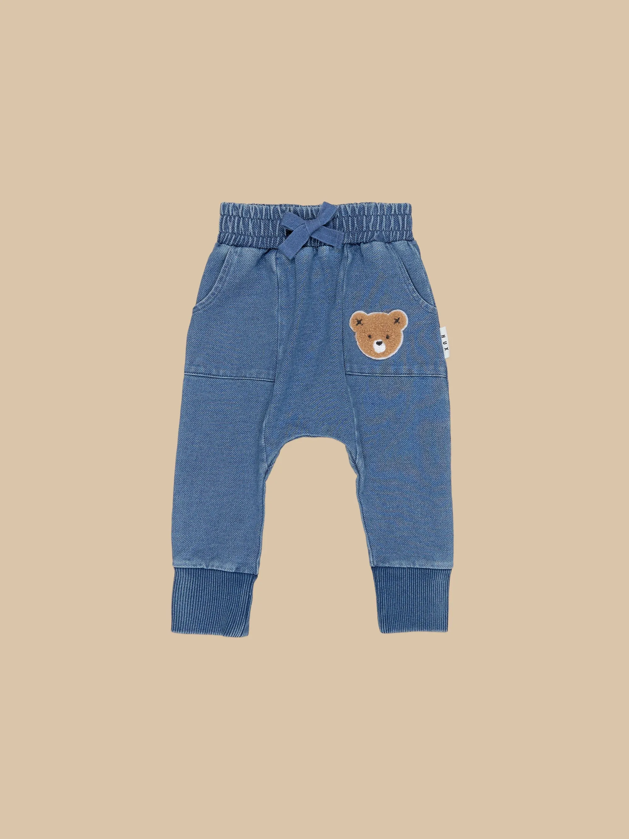 HUXBABY KNIT DENIM DROP CROTCH