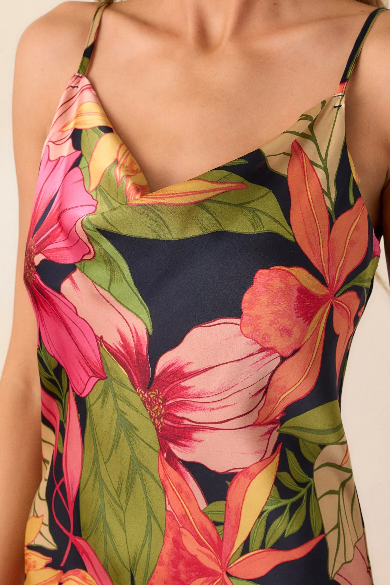 Just A Moment Black Floral Midi Dress