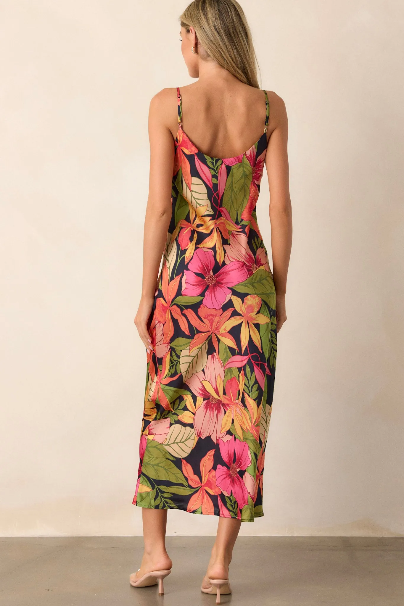 Just A Moment Black Floral Midi Dress