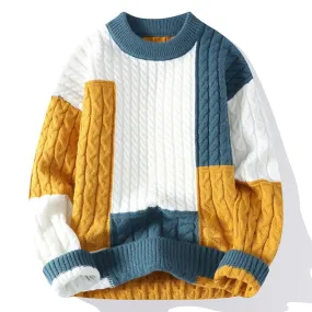 Knitmania | Casual Color Block Sweater for Men