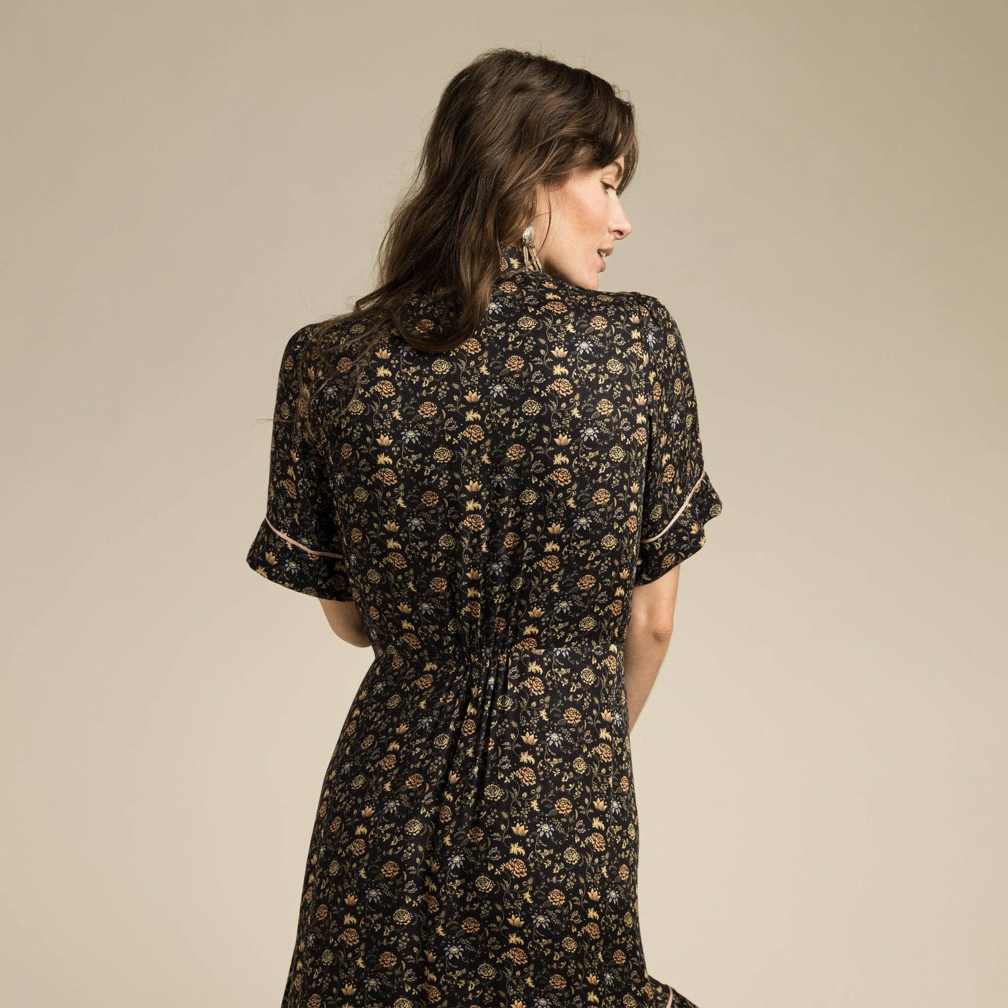 La Dahlia Dress - Black Floral