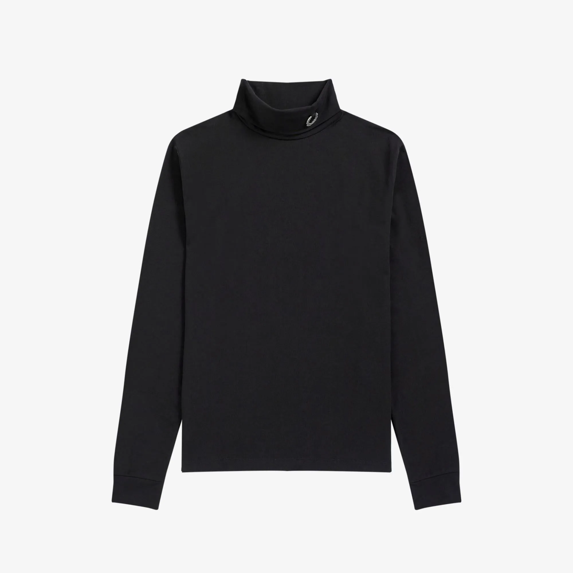 Laurel Leaf Roll Neck Top (Black)