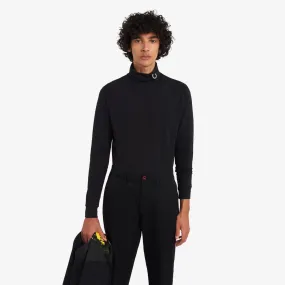 Laurel Leaf Roll Neck Top (Black)