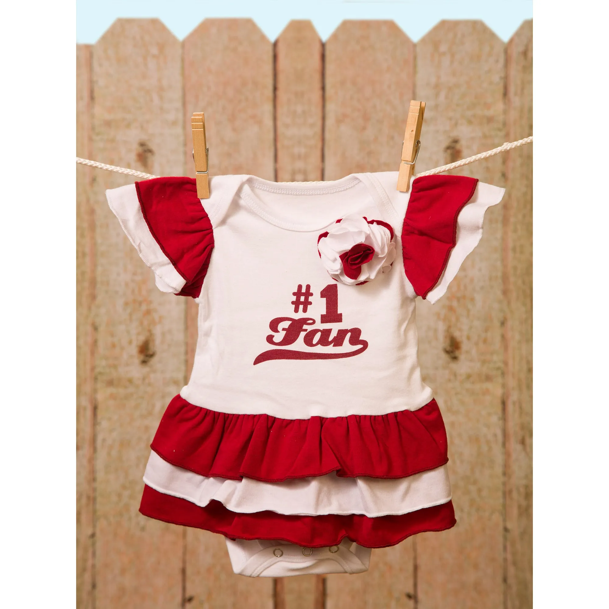 Maroon & White #1 Fan Onesie Dress