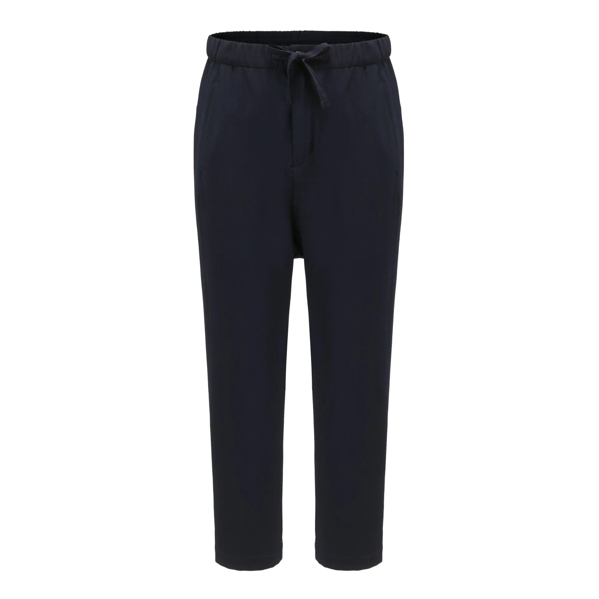 Men Drop Crotch Easy Pants - Navy