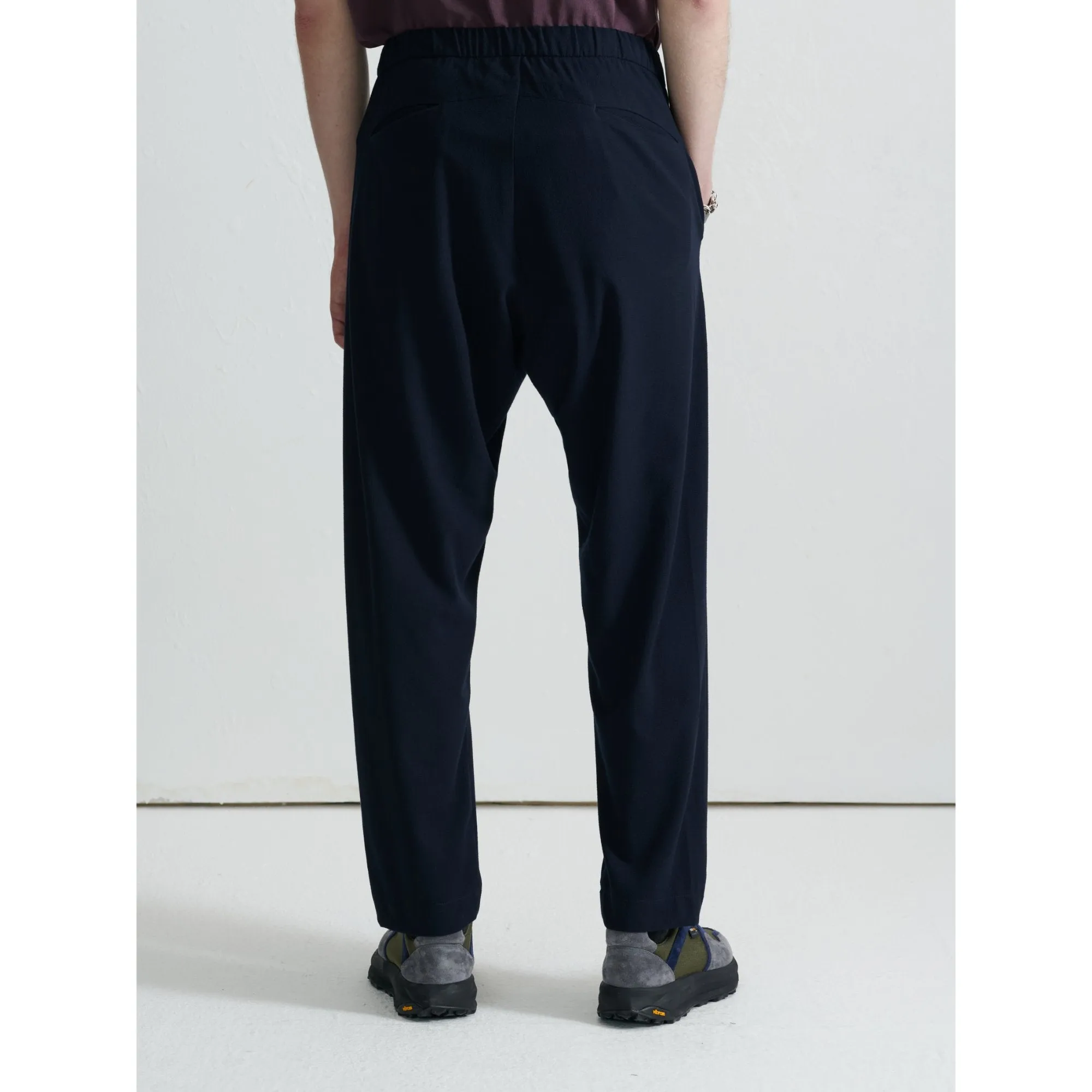 Men Drop Crotch Easy Pants - Navy
