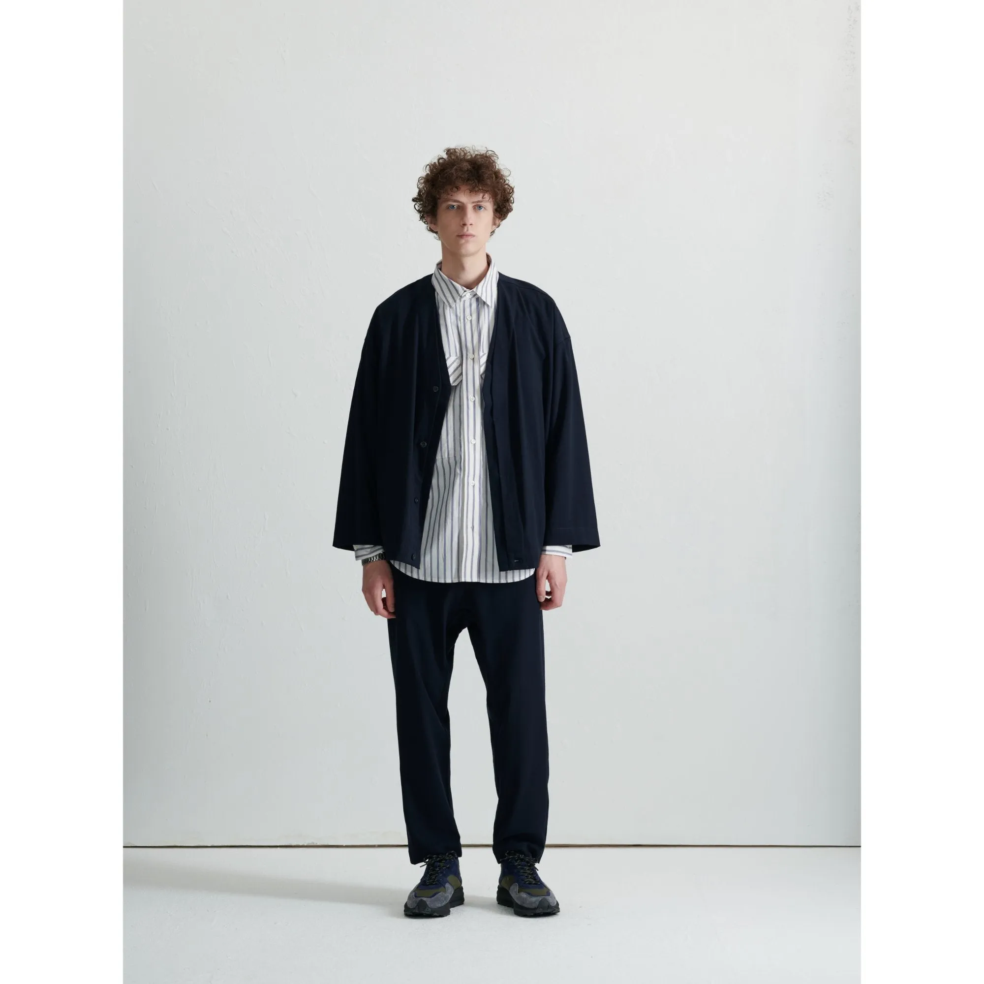 Men Drop Crotch Easy Pants - Navy