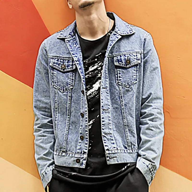 Men's Spring Retro Washed Denim Jacket