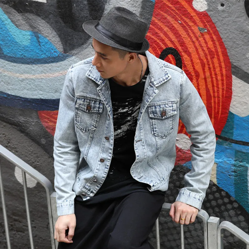 Men's Spring Retro Washed Denim Jacket