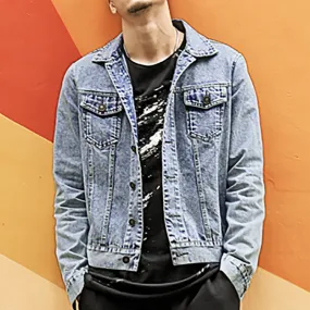 Men's Spring Retro Washed Denim Jacket