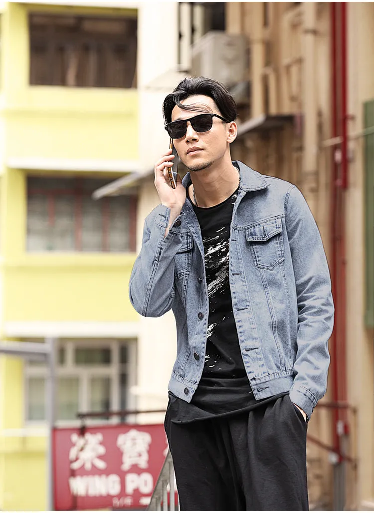 Men's Spring Retro Washed Denim Jacket