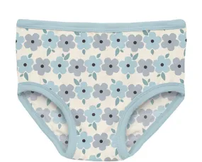Natural Hydrangea Print Girls’ Underwear - Select Size