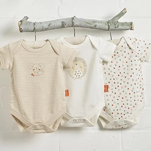 Natures Purest 'Woodland Friends' 3 Pack Organic Bodysuits 0-3 Months