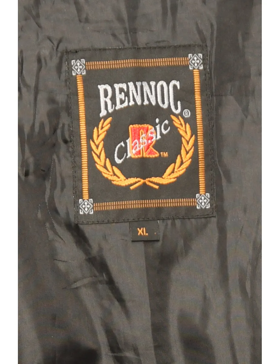 Navy & Yellow Appliqued Varsity Jacket - XL