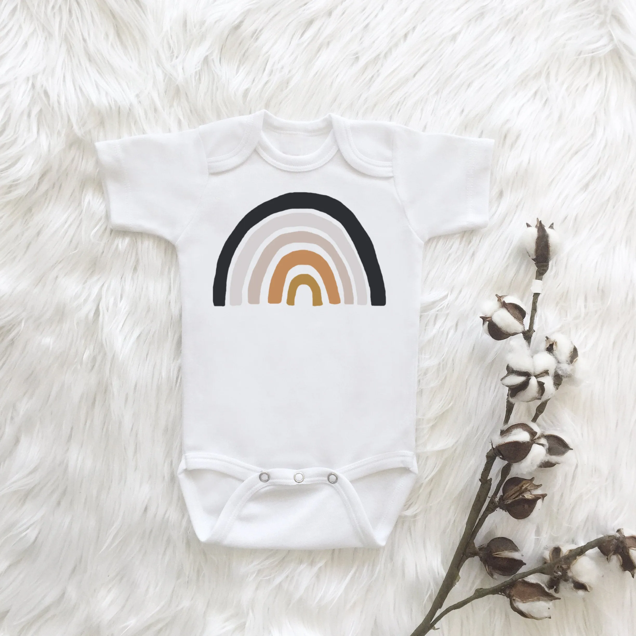 Navy Rainbow Baby Announcement Shirt
