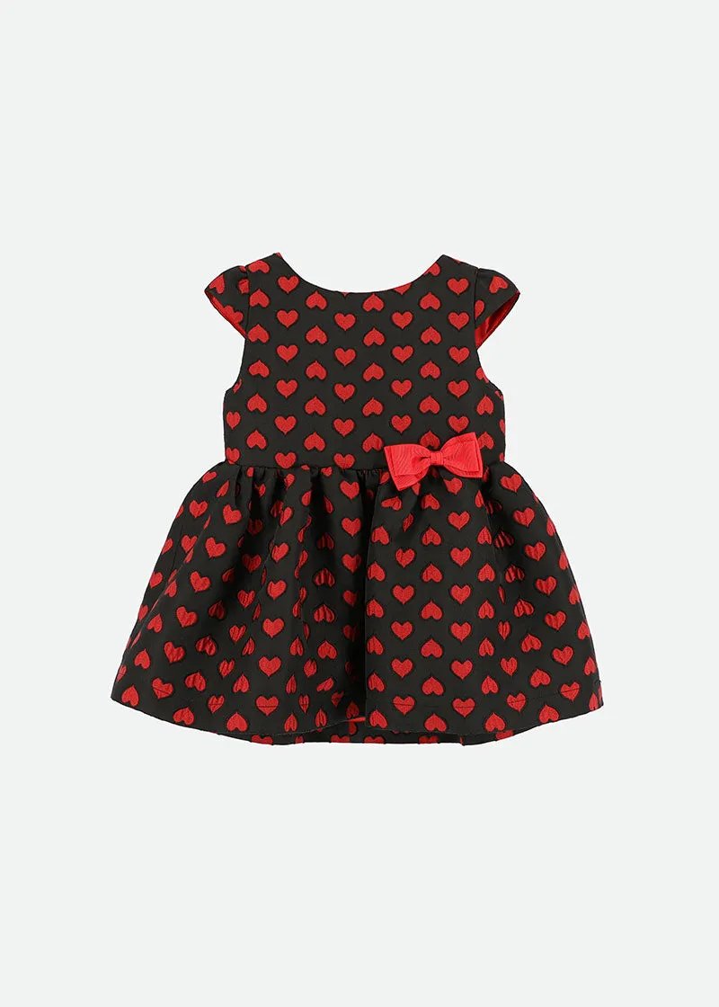 Oksana Baby Dress Black With Red Hearts