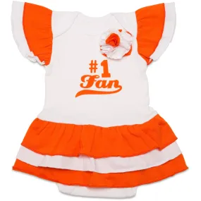 Orange & White #1 Fan Onesie Dress