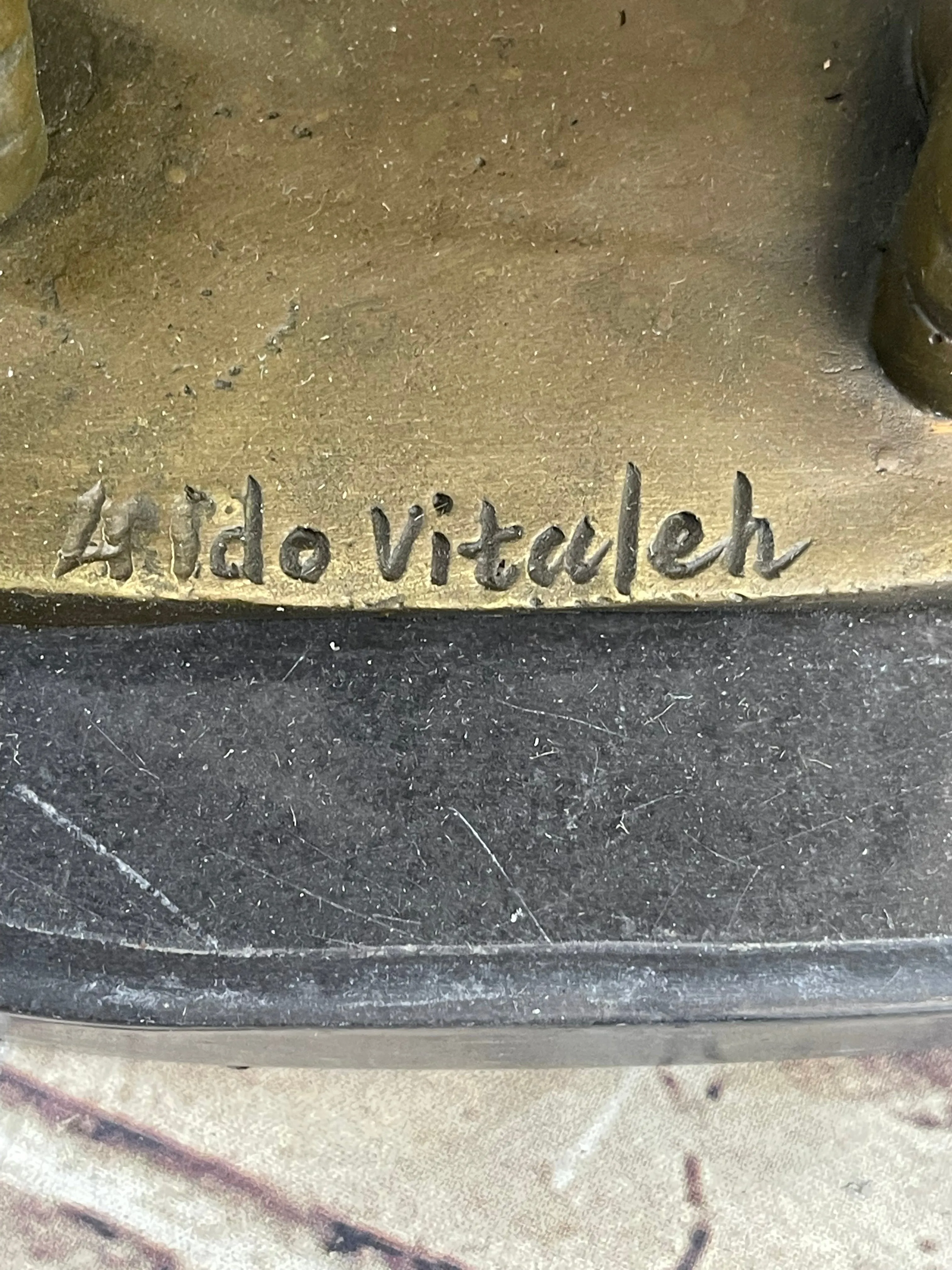 Original Aldo Vitaleh Michael Jackson Bronze Sculpture Figurine Marble Base Deco