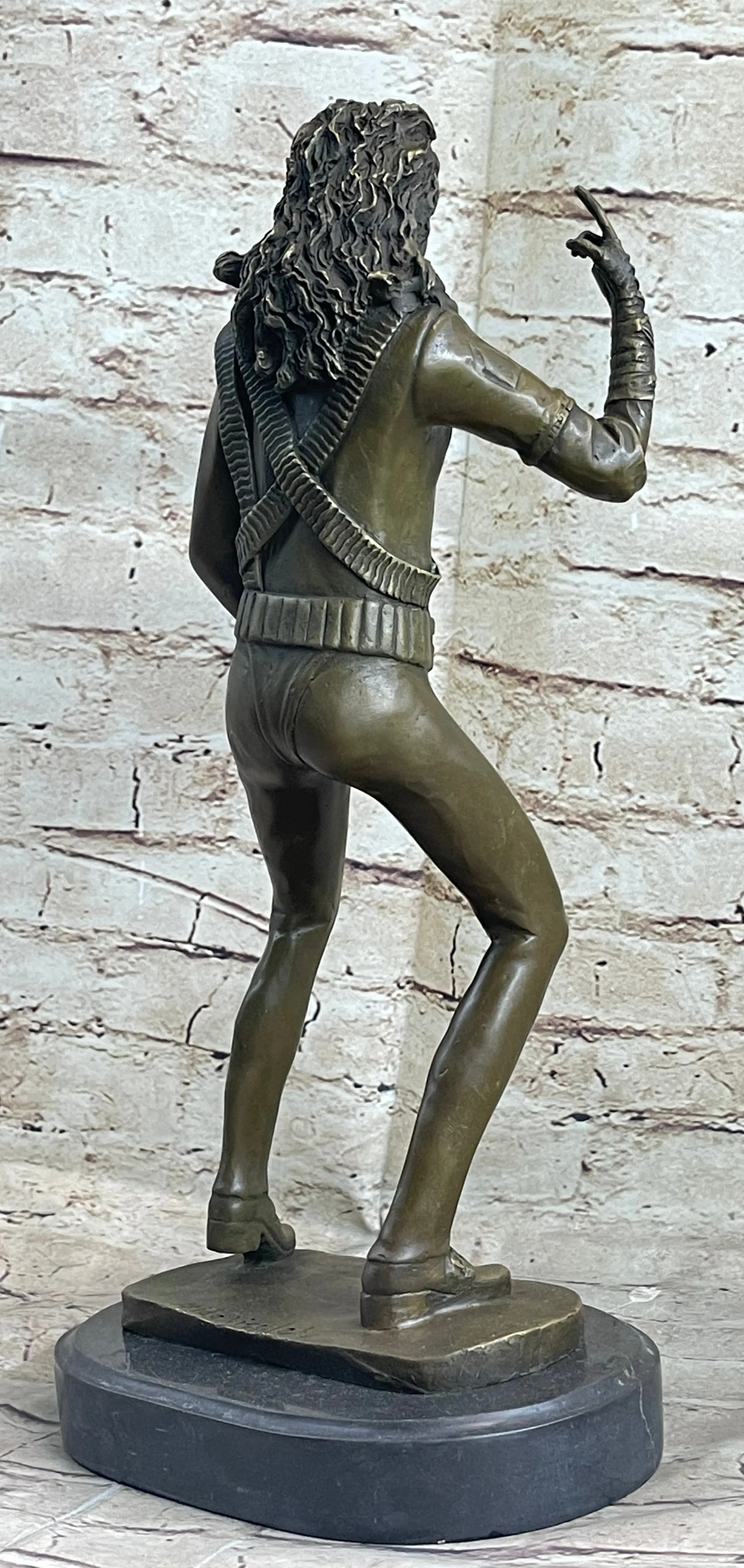 Original Aldo Vitaleh Michael Jackson Bronze Sculpture Figurine Marble Base Deco
