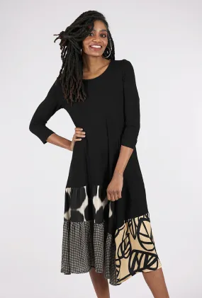 Party on the Bottom Dress, Black/Serene