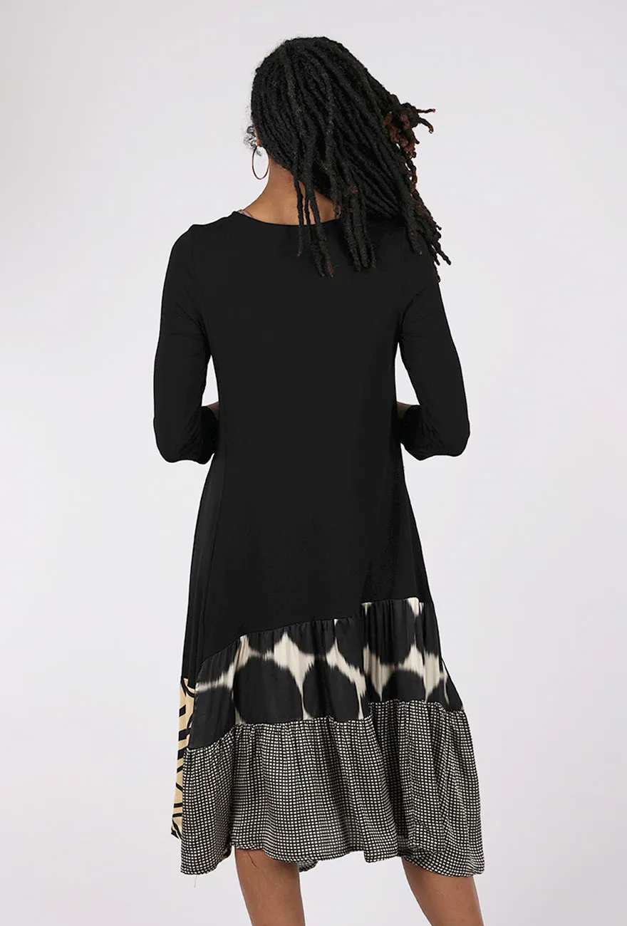 Party on the Bottom Dress, Black/Serene