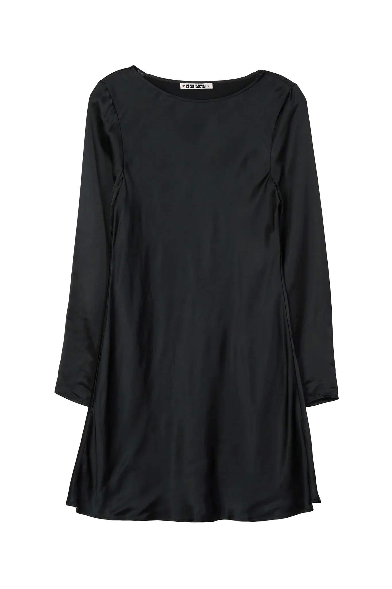 Patrice Black Satin Mini Dress