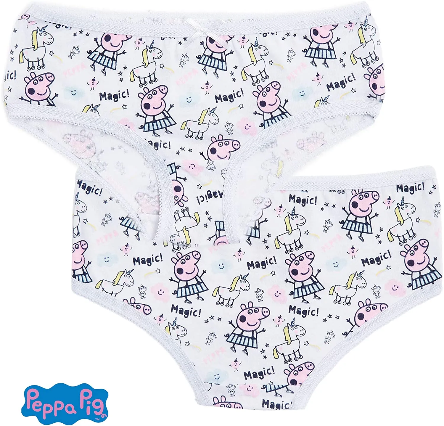 Peppa Pig Girls Knickers with Magical Unicorn Design
