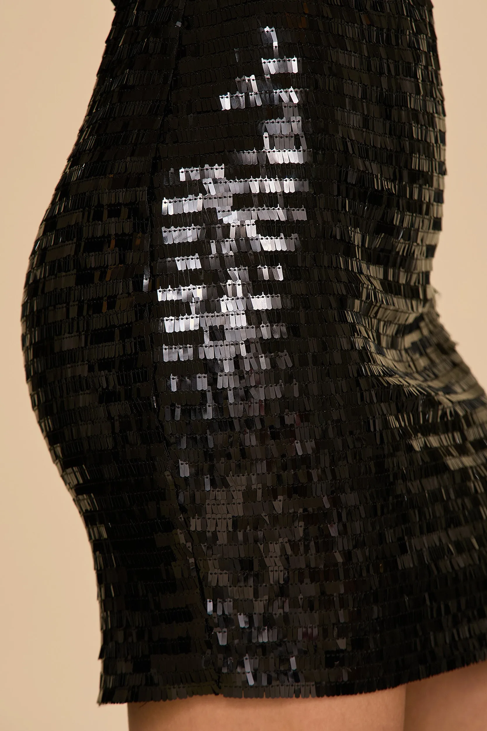 Pia Sequin Mini Dress - Black