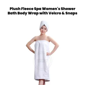 Plush Fleece Spa Women's Shower Bath Body Wrap with Velcro & Snaps   Pockets size: L/XL 4/Pack