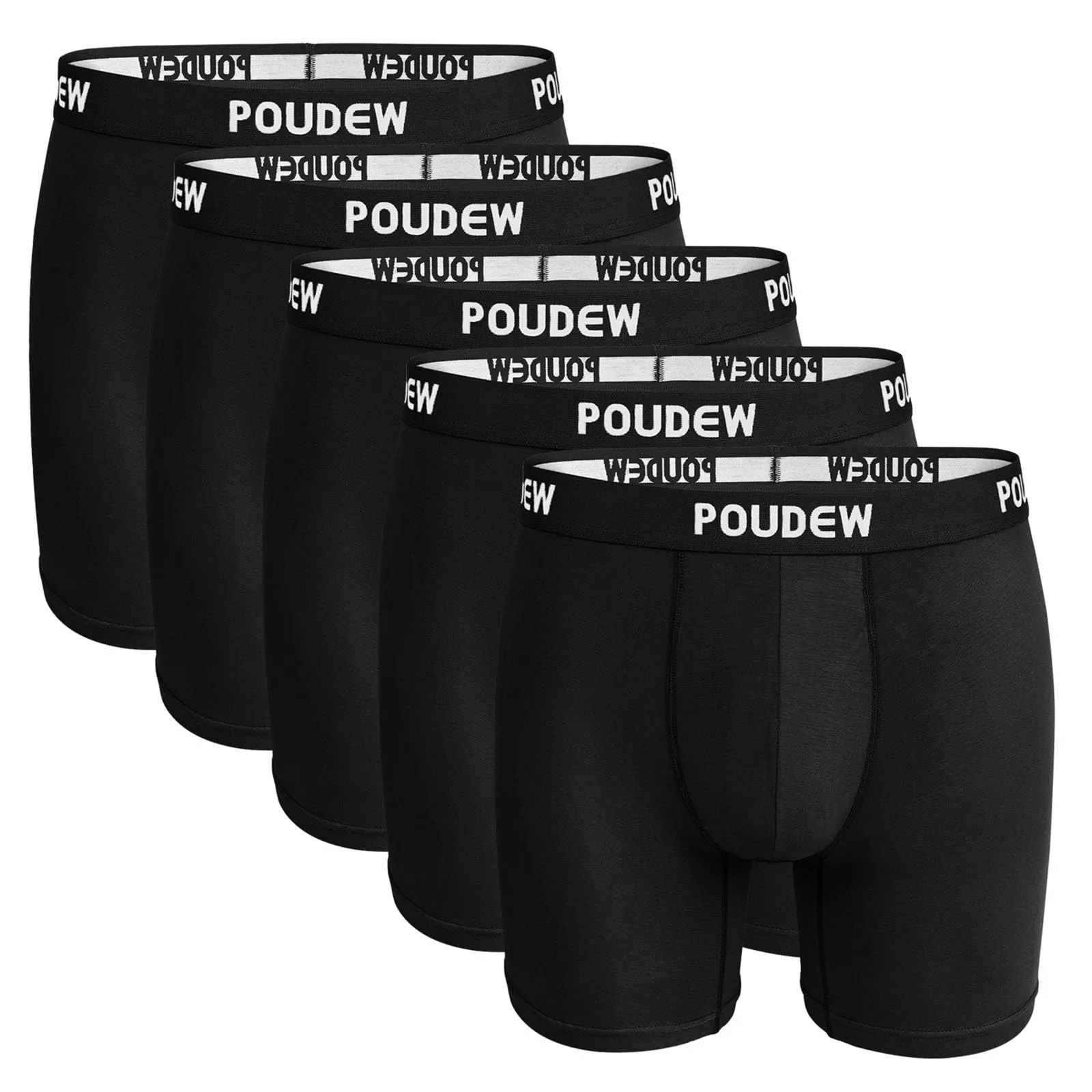 POUDEW Moisture Wicking Boxer Briefs, 5-Pack