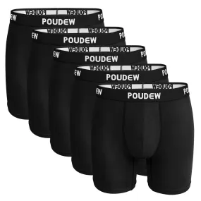 POUDEW Moisture Wicking Boxer Briefs, 5-Pack