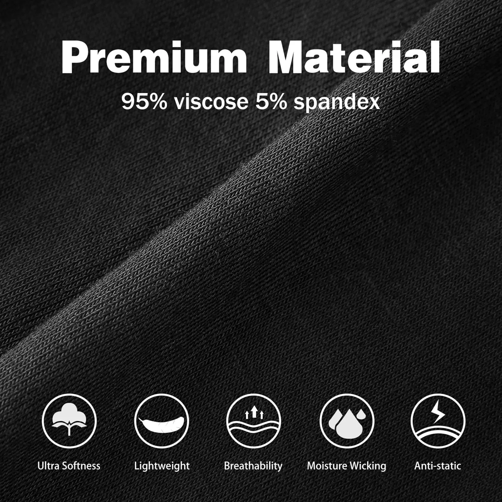 POUDEW Moisture Wicking Boxer Briefs, 5-Pack