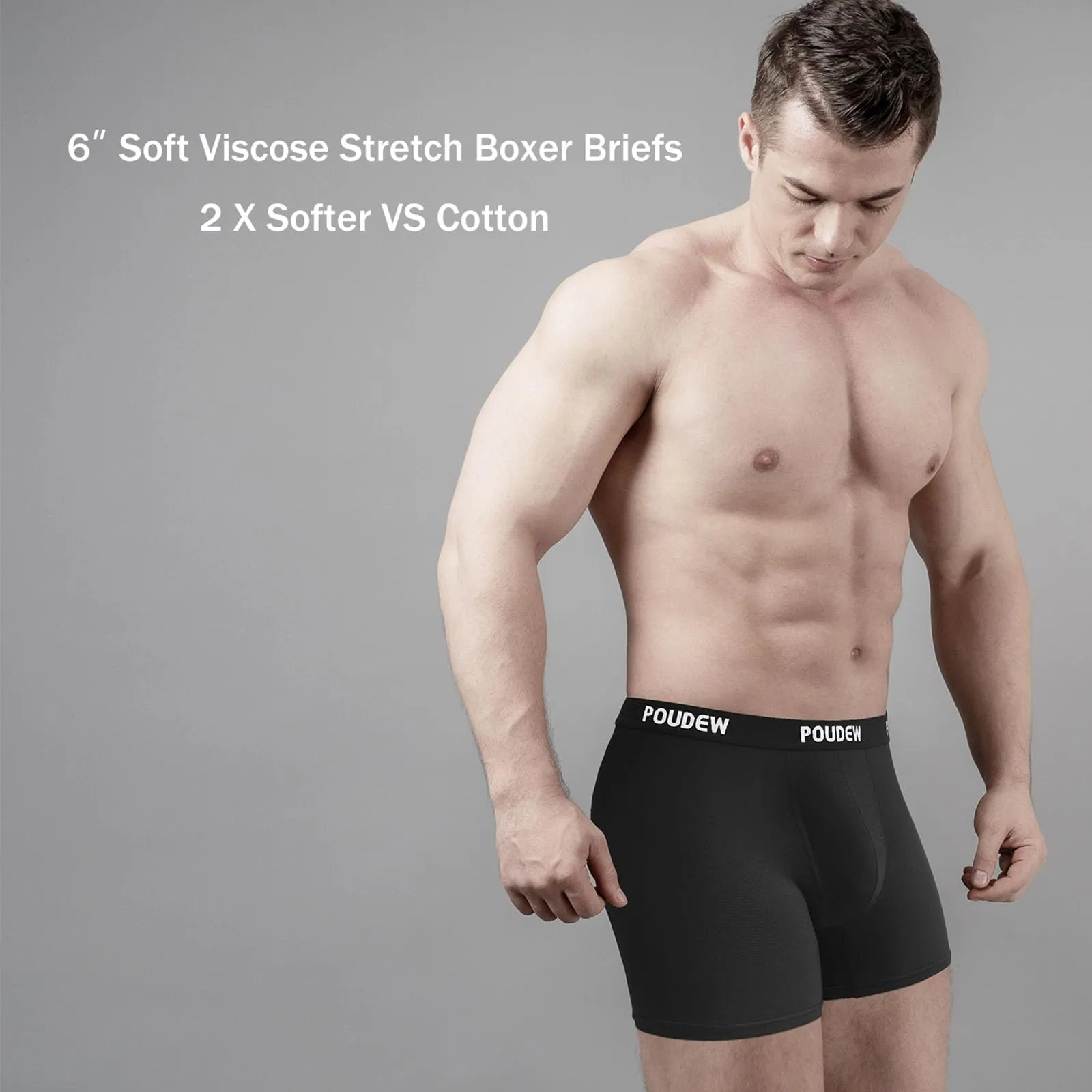 POUDEW Moisture Wicking Boxer Briefs, 5-Pack