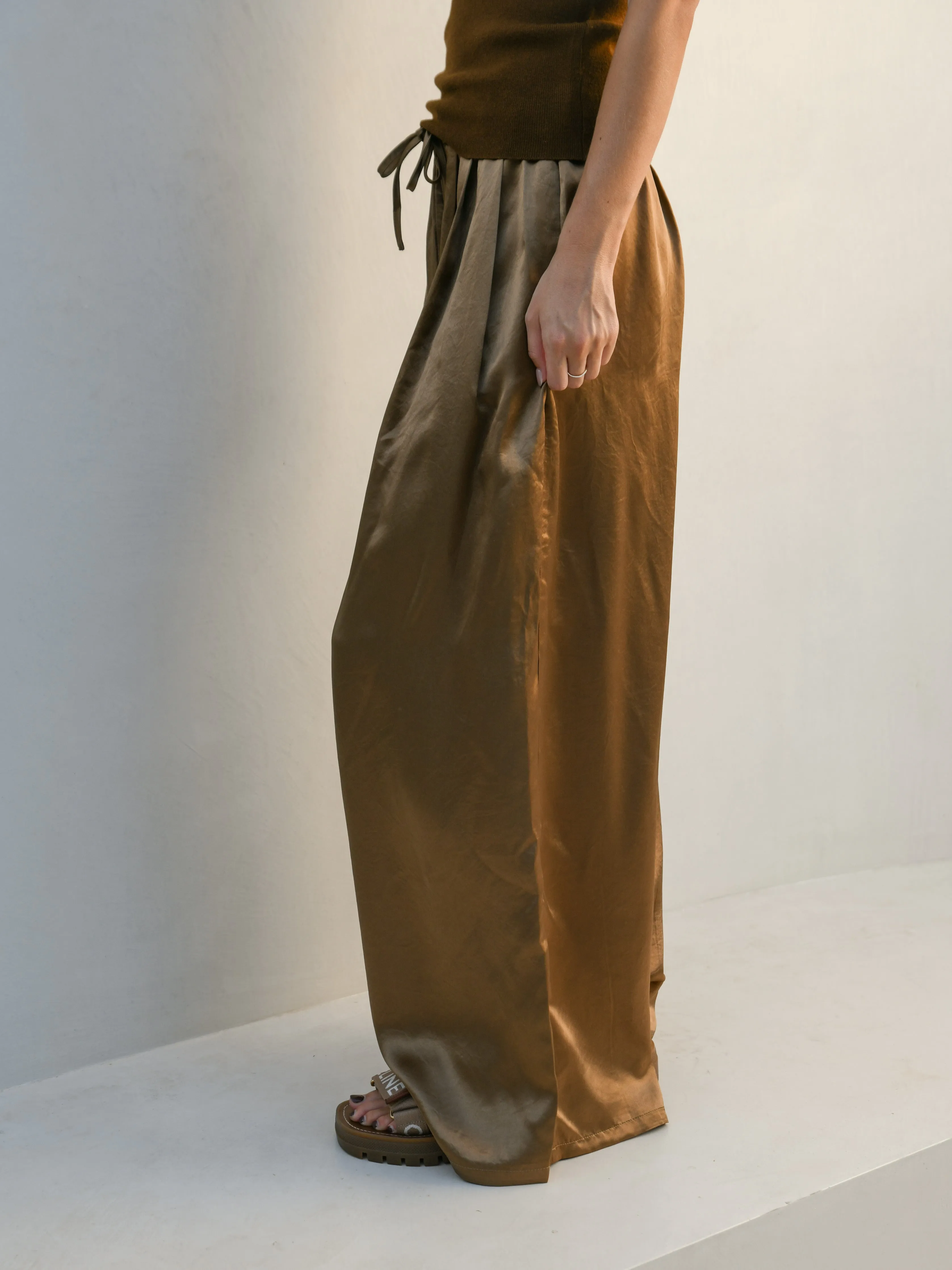 Ramona Wide Leg Pants - Bronze
