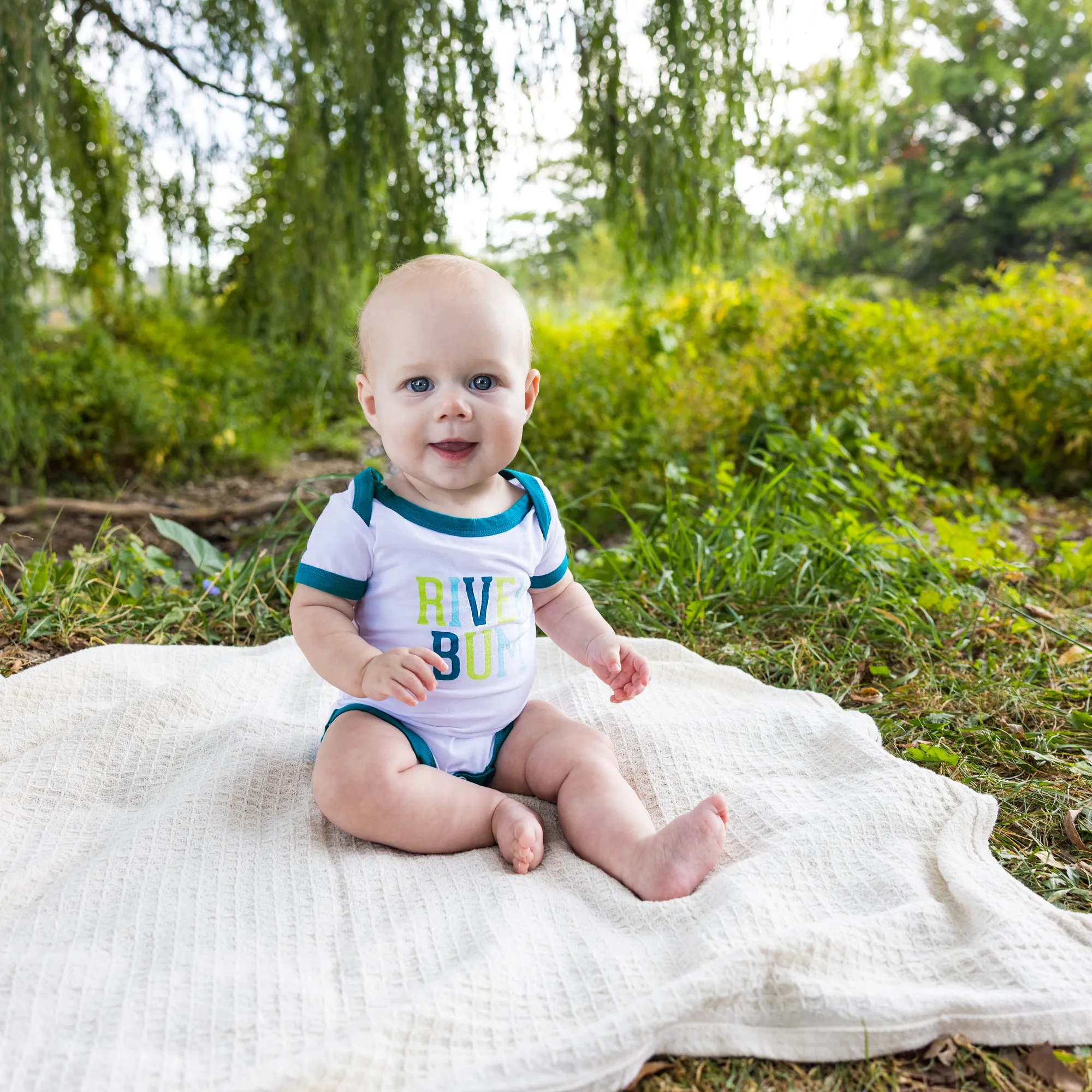 River Bum Dark Teal Trimmed Bodysuit