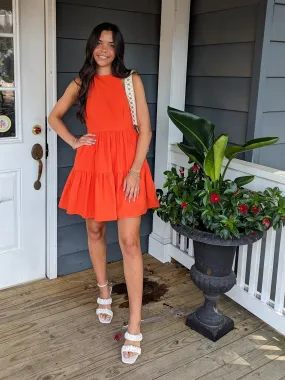 Short Halter Tiered Dress