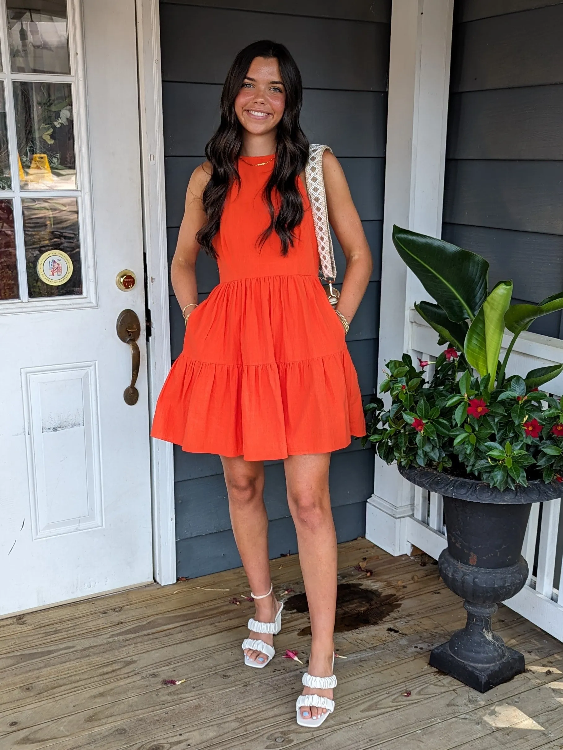 Short Halter Tiered Dress