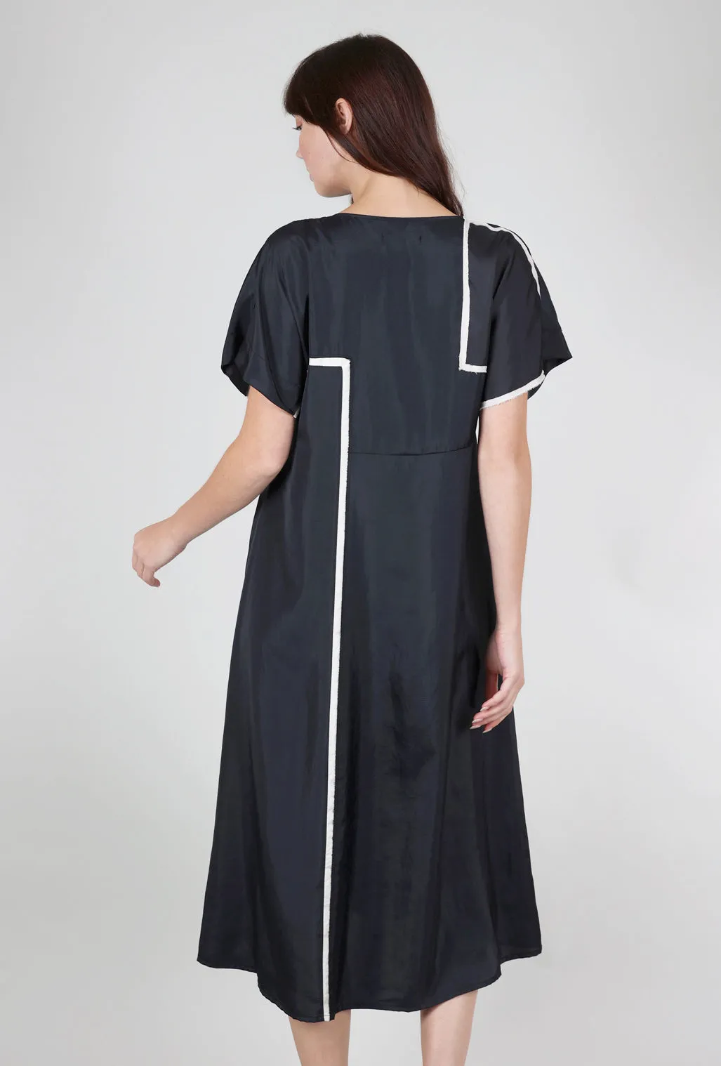 Silky Deco Dress, Black