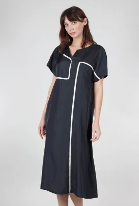 Silky Deco Dress, Black