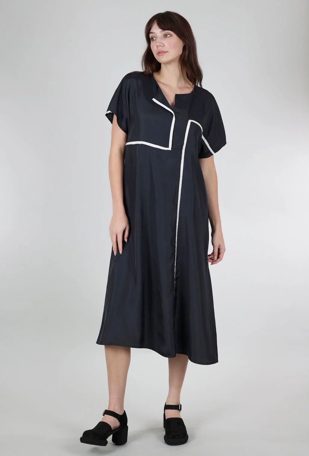 Silky Deco Dress, Black